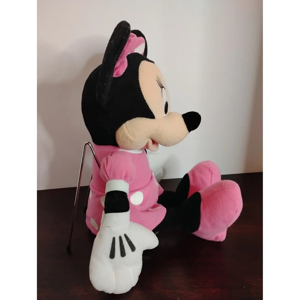 Disney Minnie Mouse Plush Pink Polka Dot Dress Stuffed Animal Toy 16 inch